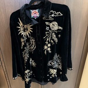 Velvet Kimono Sleeve Shirt